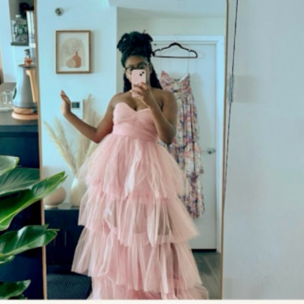 Nasty Gal Pink Strapless Layered Dress - Picture 3 of 5